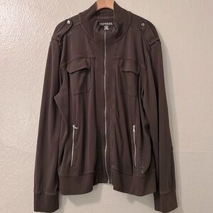 EXPRESS - Men's Track Top Jacket - Brown - "Truth & Valor" -Size XL